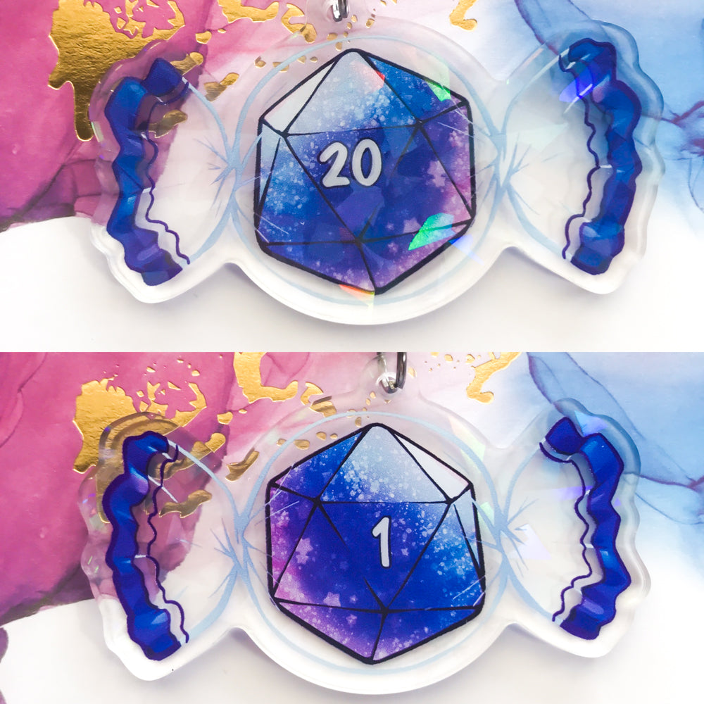 d20 Candy Holographic Acrylic Charms - TheStarfishface