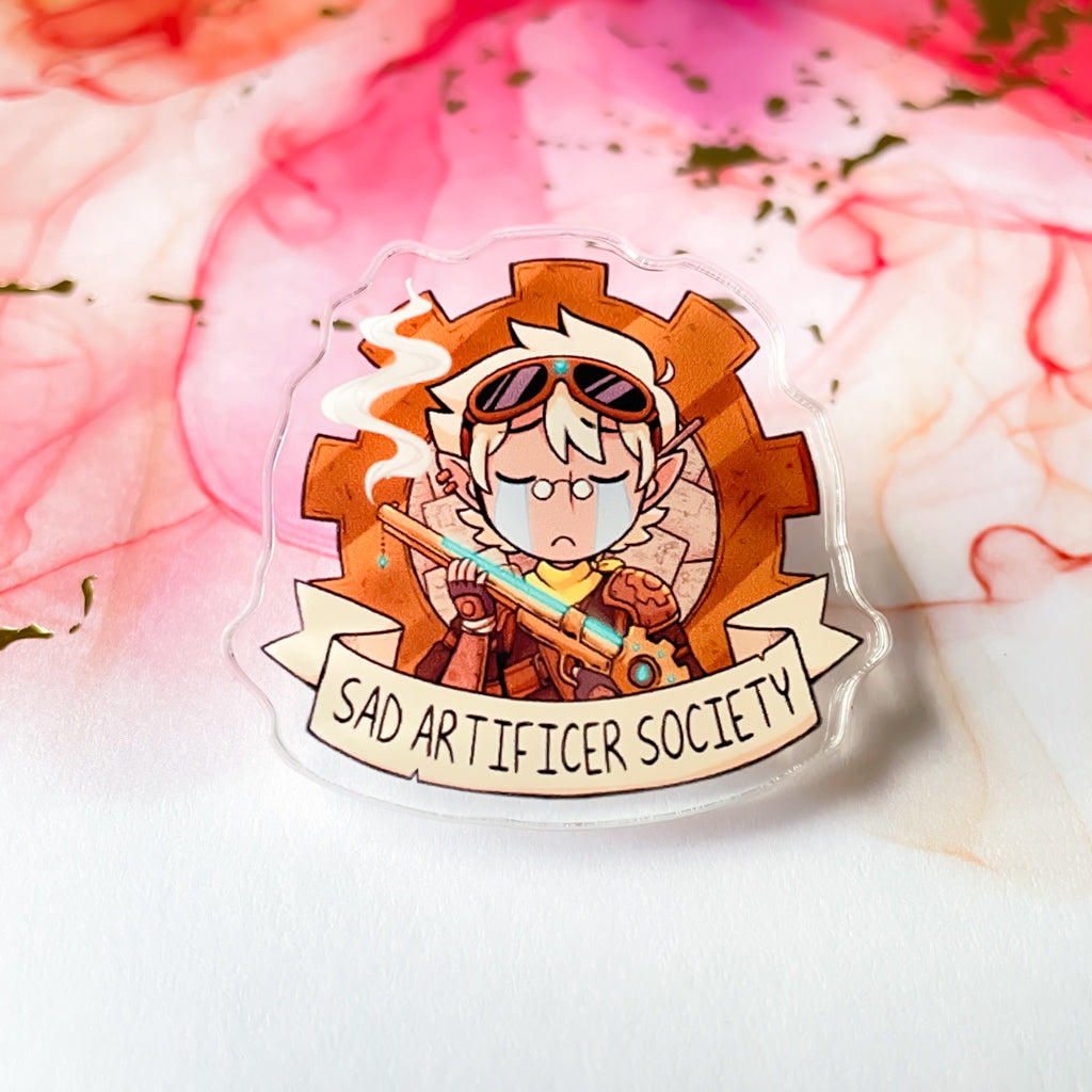 Sad D&D Society Acrylic Pins