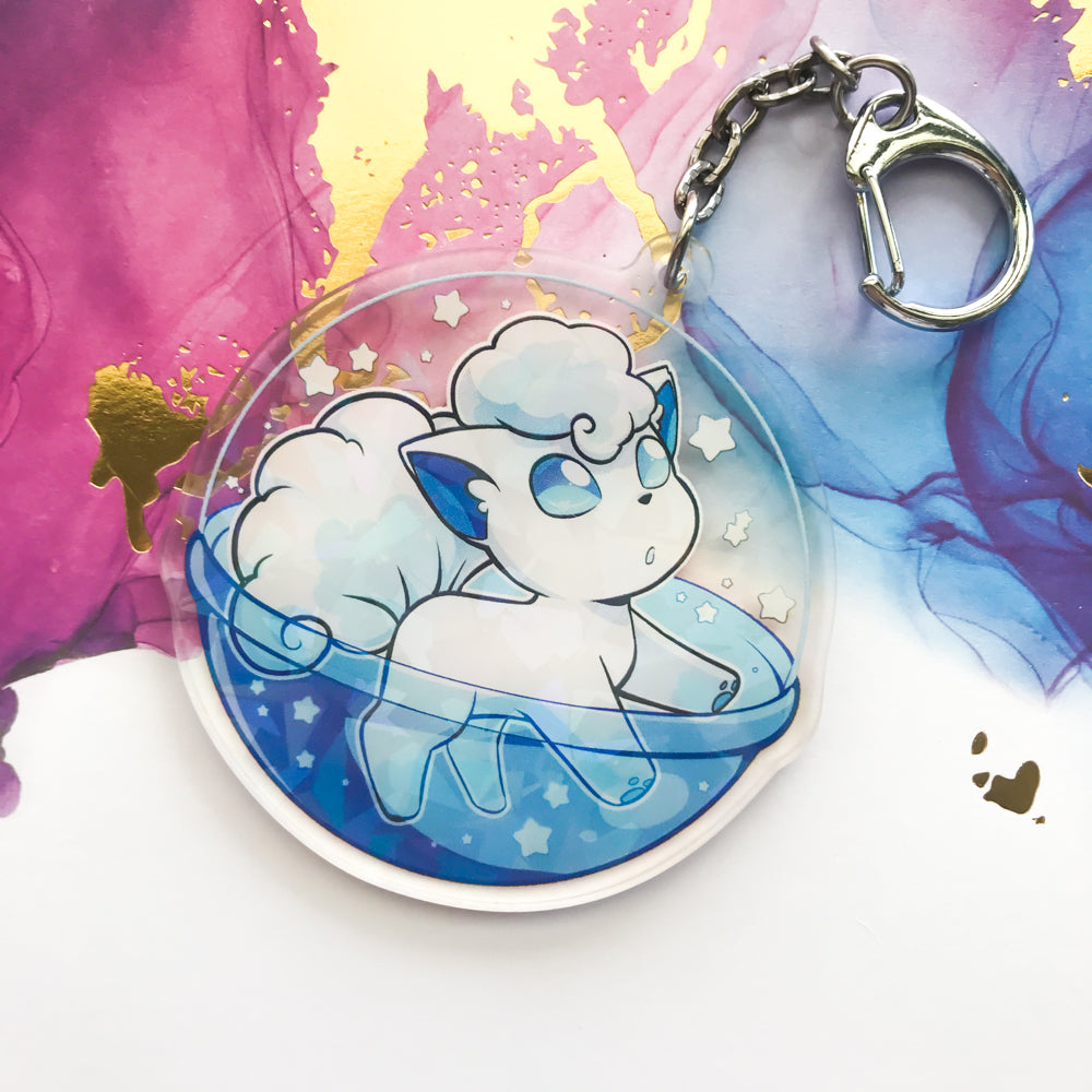 Pokemon Vulpix Holo Acrylic Charm - TheStarfishface