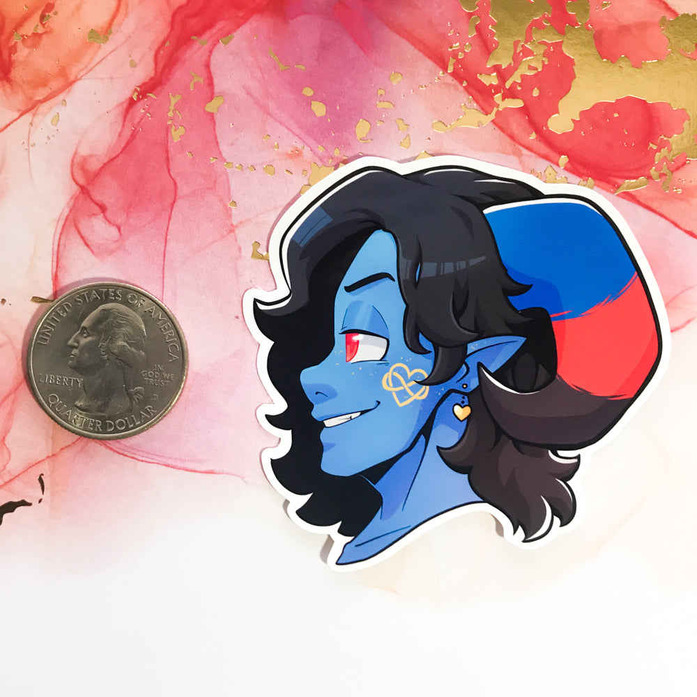 Pride Flag Tiefling Stickers - TheStarfishface