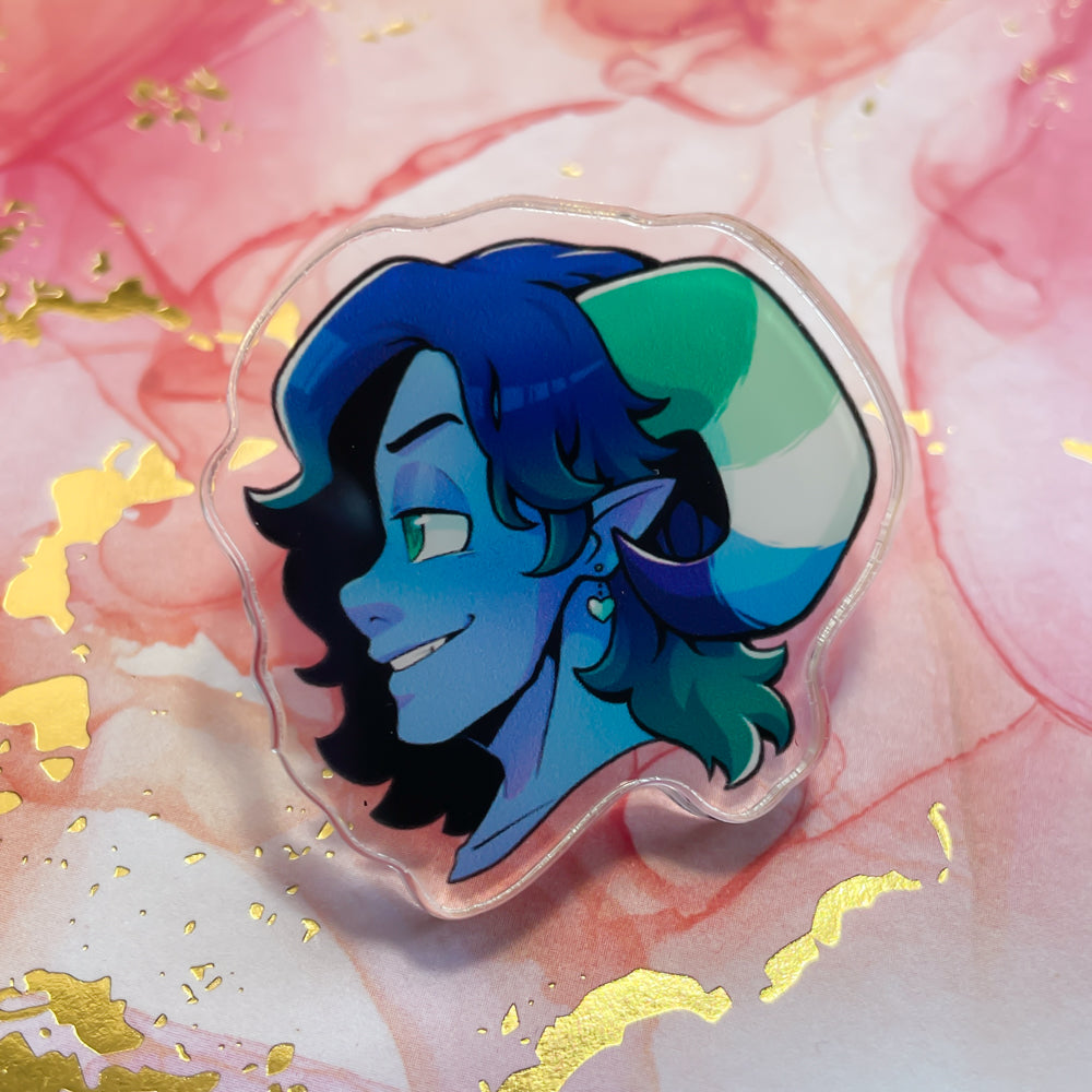 Pride Flag Tiefling Acrylic Pins