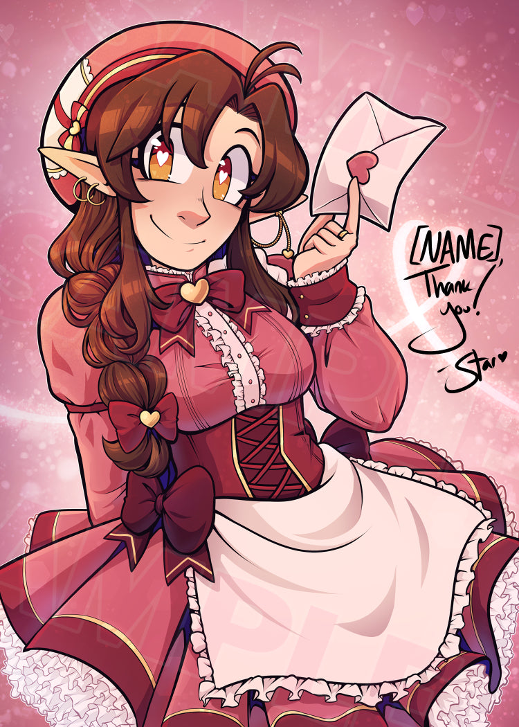 Star Carmine Valentine's Day Mini Print