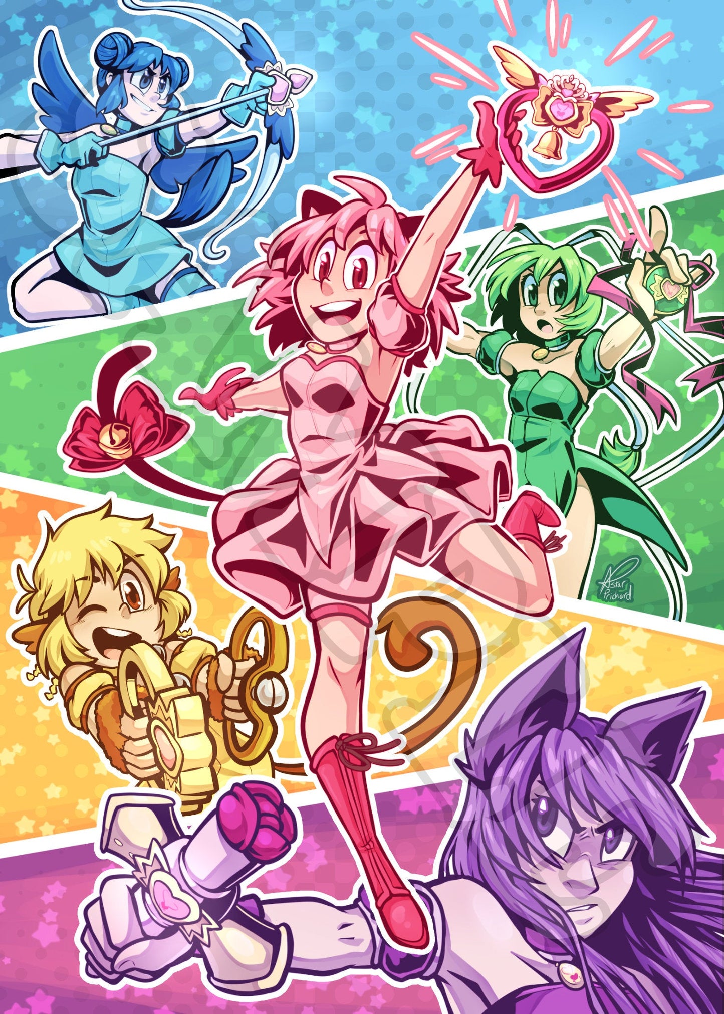 Tokyo Mew Mew Mini Print - TheStarfishface