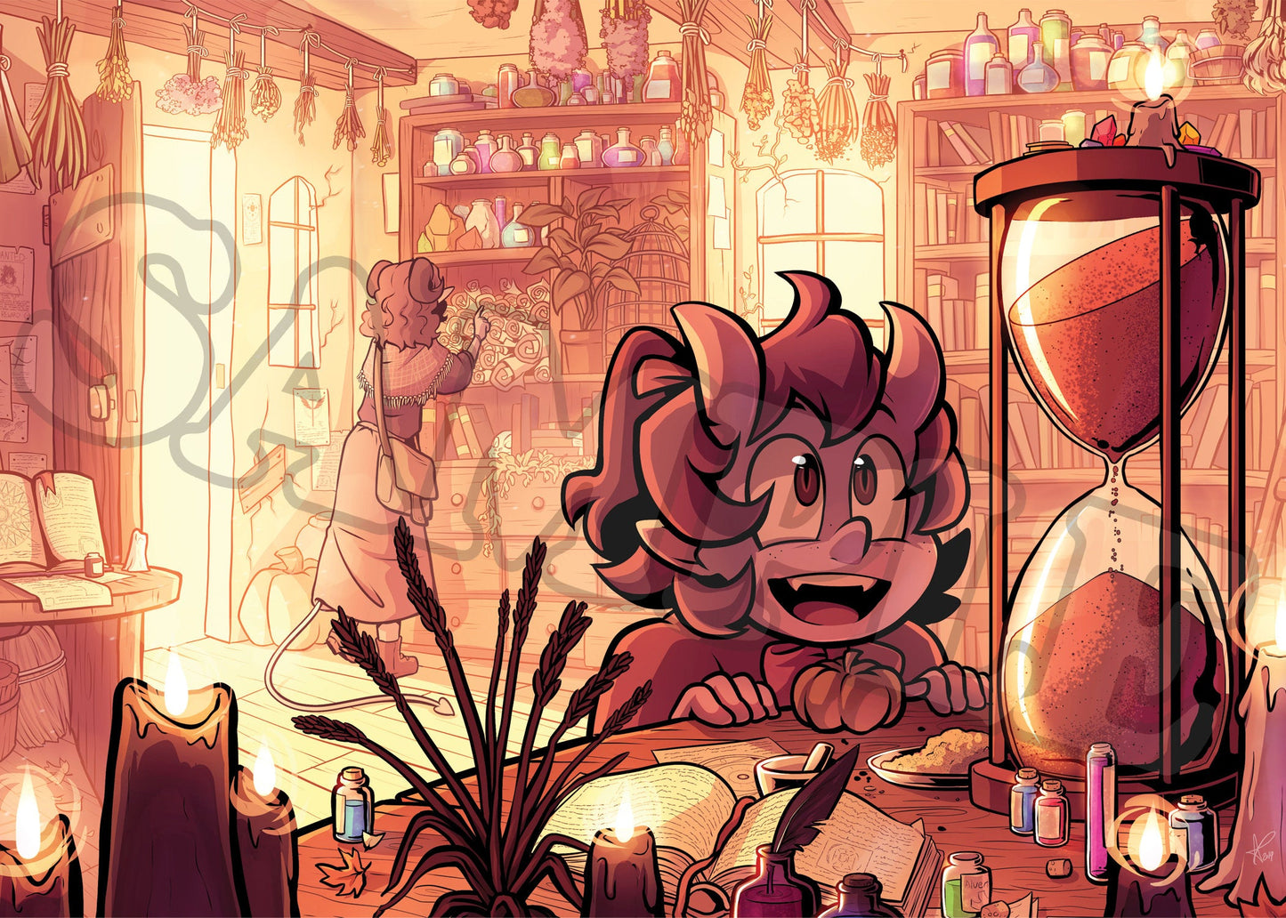 Tiefling Magic Shop Mini Print - TheStarfishface