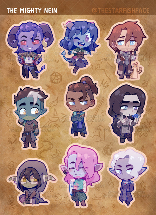 Critical Role: The Mighty Nein Sticker Sheet