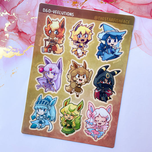 D&D Eeveelutions Sticker Sheet