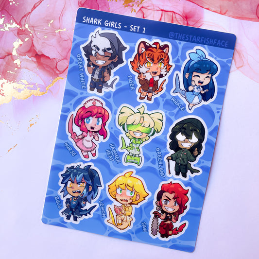 Shark Girls Sticker Sheet