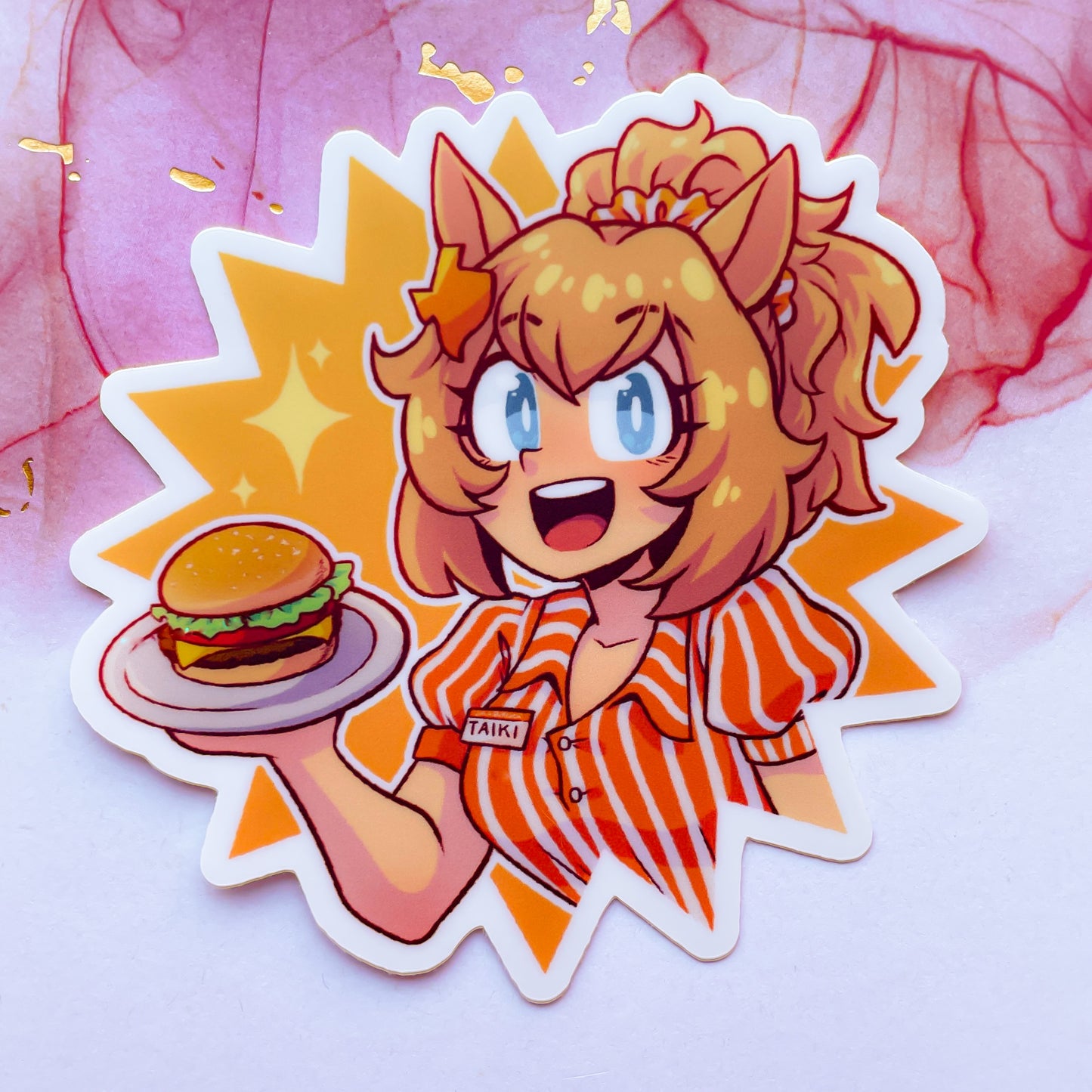 Umamusume Taiki Shuttle Burger Sticker