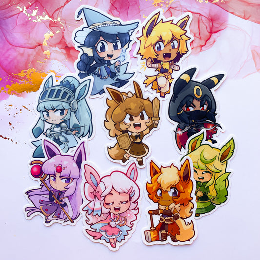 Pokemon D&D Eeveelutions Stickers