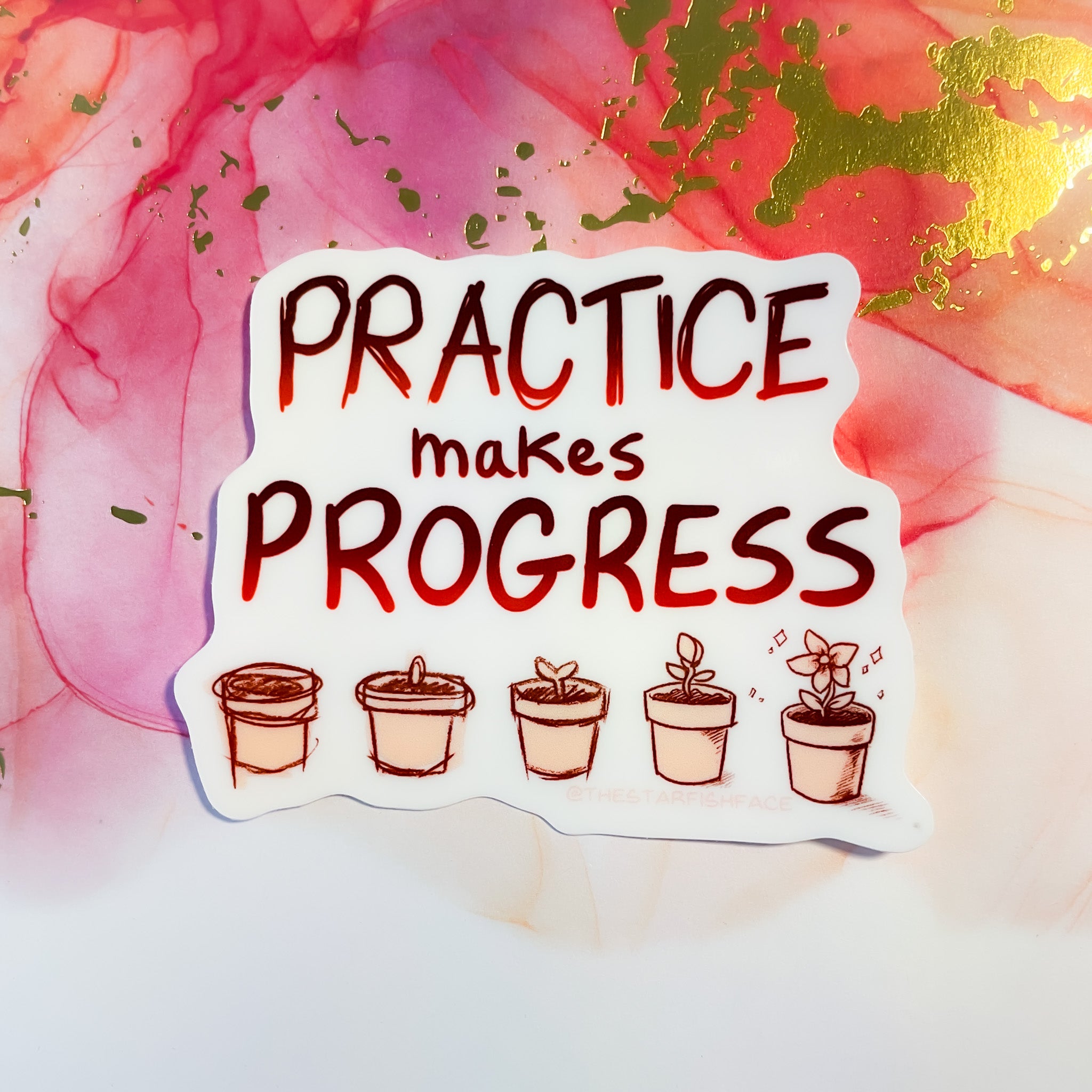 Practice Time Sticker Practice Makes Progress Sticker – TheStarfishface