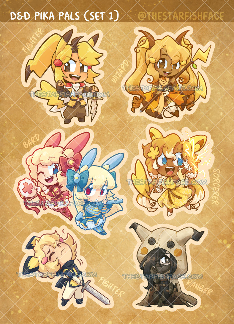 Pokemon D&D Pikachu & Friends Sticker Sheet (SET 1)