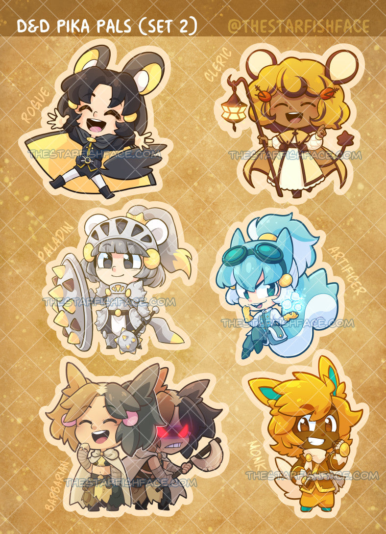 Pokemon D&D Pikachu & Friends Sticker Sheet (SET 2)