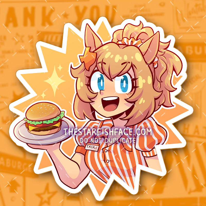 Umamusume Taiki Shuttle Burger Sticker