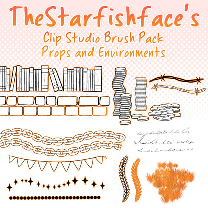 TheStarfishface Clip Studio Paint Brush Pack - Props and Environments