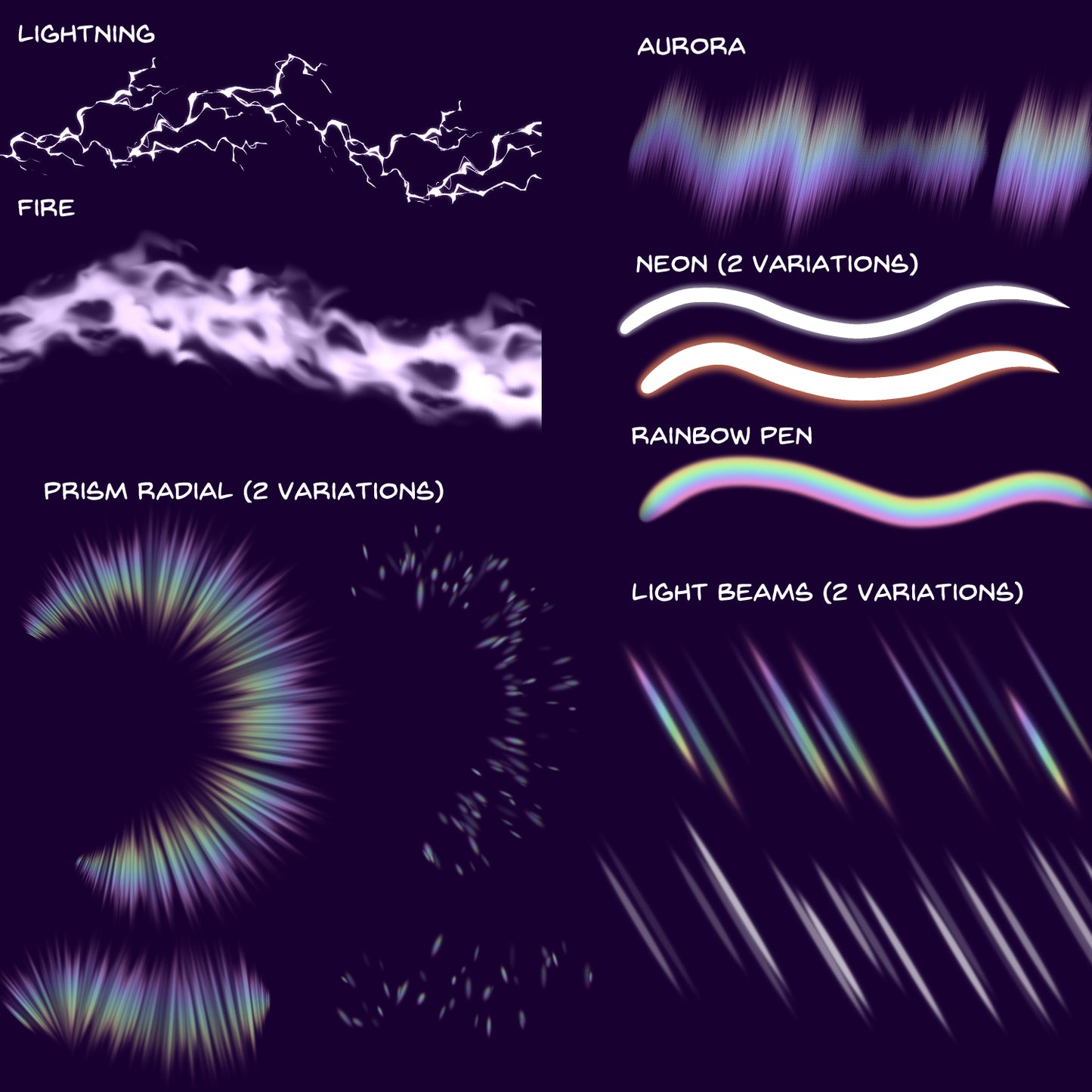 TheStarfishface Clip Studio Paint Brush Pack - Effects and Sparkles