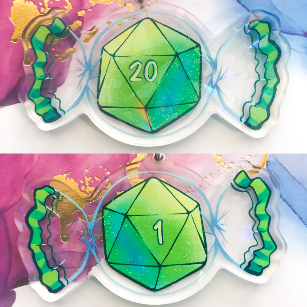 d20 Candy Holographic Acrylic Charms - TheStarfishface