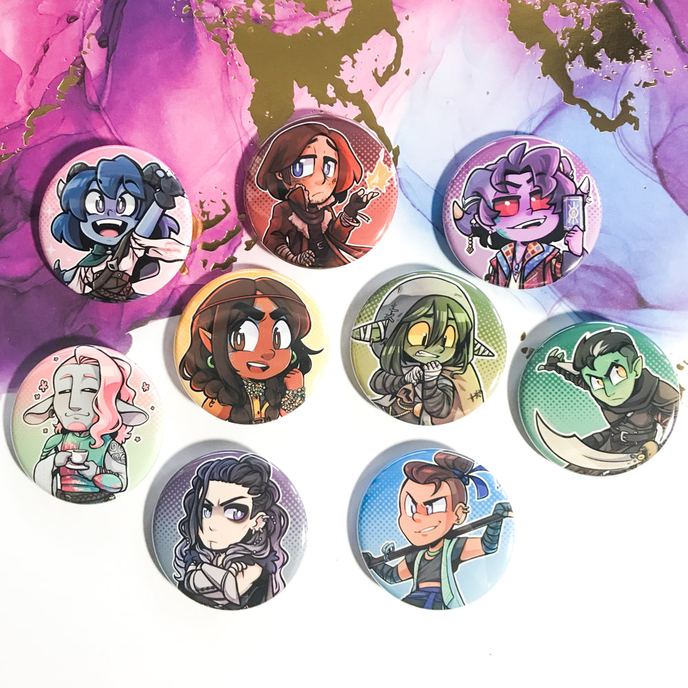 Critical Role Mighty Nein Buttons - TheStarfishface