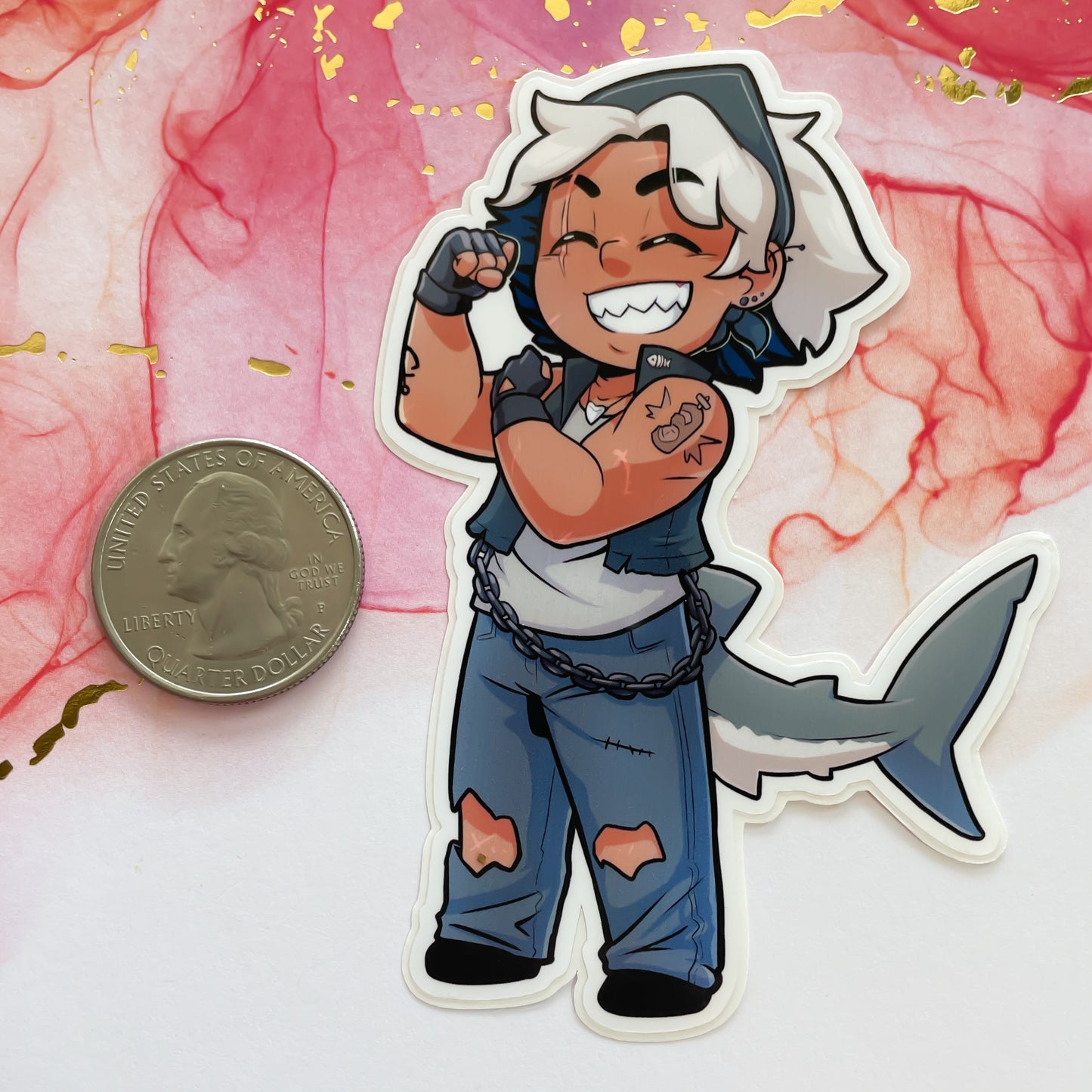 Shark Girl Stickers - TheStarfishface